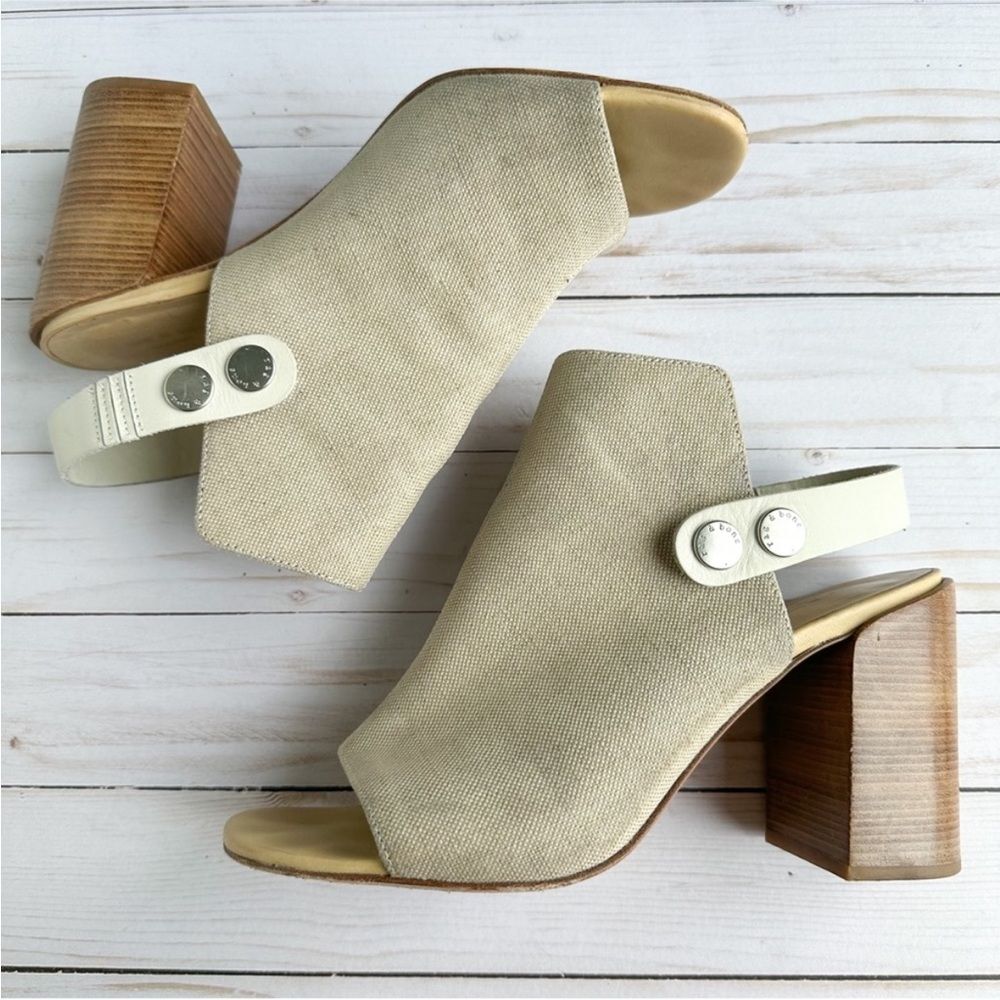 Rag And Bone Leigh Natural Canvas Open Toe Sandal - image 3